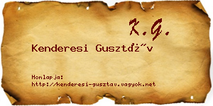 Kenderesi Gusztáv névjegykártya