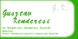gusztav kenderesi business card