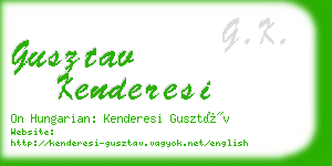 gusztav kenderesi business card